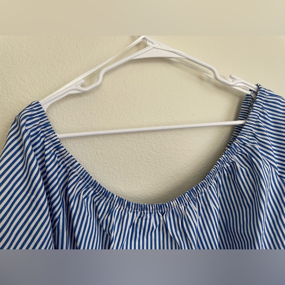 Ambiance Blue and White Striped Blouse - Picture 7 of 8
